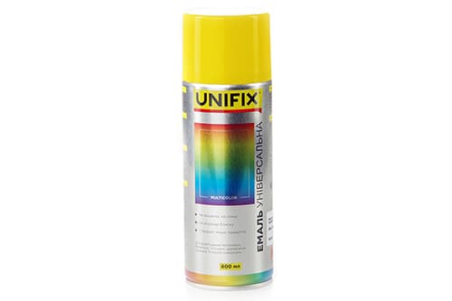 Емаль акрилова універсальна RAL 1023 Жовтий гл. 400мл UNIFIX