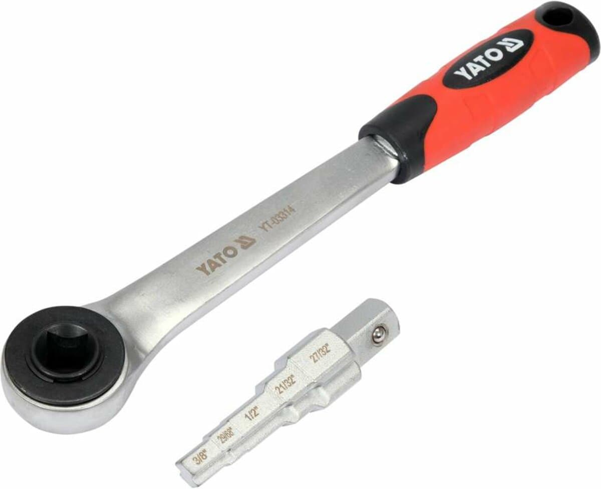 Ключ ступеневий з тріщаткою YATO: квадрат 1/2" для головок 3/8", 29/68", 1/2", 21/32", 27/32" [6/24]