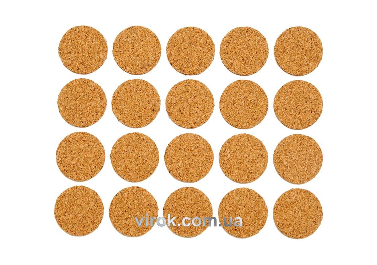 Протектор самоклеючий корковий VOREL 20мм, набір 20шт [60/720]