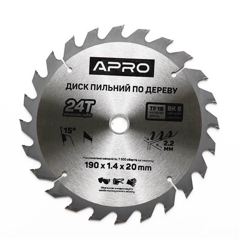 Диск пиловий до дерева 190х20х24T APRO
