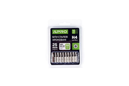 Біта Н4*25мм хром, 10шт/уп APRO