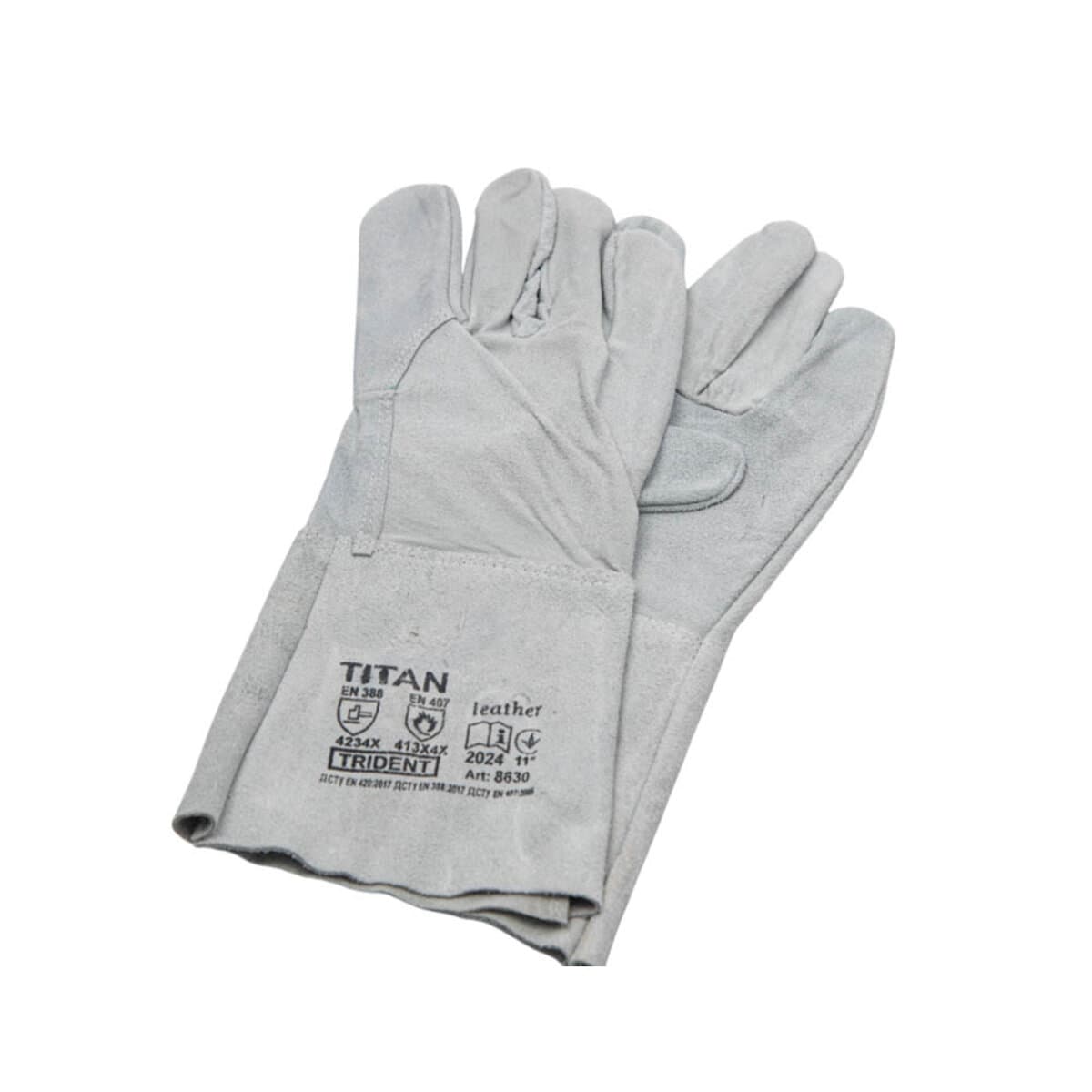 Рукавиці термостійкі для зварювальних робіт cірі, розмір 10