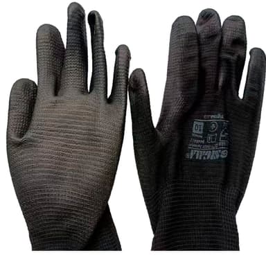 Рукавички трикотажні з частковим ПУ покриттям р10 (чорно-сірі манжет) SIGMA (9446411)