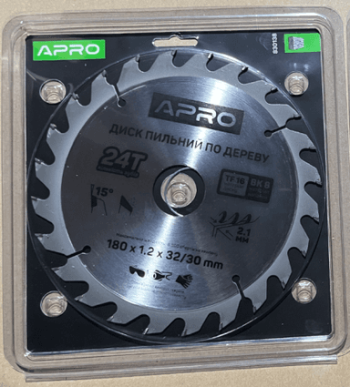 Диск пильний по дереву 180х32(30)х24Т APRO