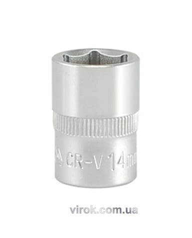 Головка торцева 6-гранна YATO : квадрат 3/8", М= 14 мм, L= 28 мм [24/240/480]