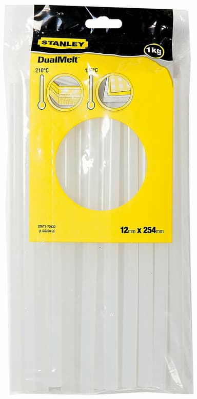 Стержні клейові STANLEY прозорі : Ø=11,3 мм, універсальній прозорі, паков. 1 кг