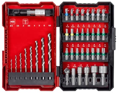 Набір біт та свердел по металу HSS, 39 шт., L-Box (108911)