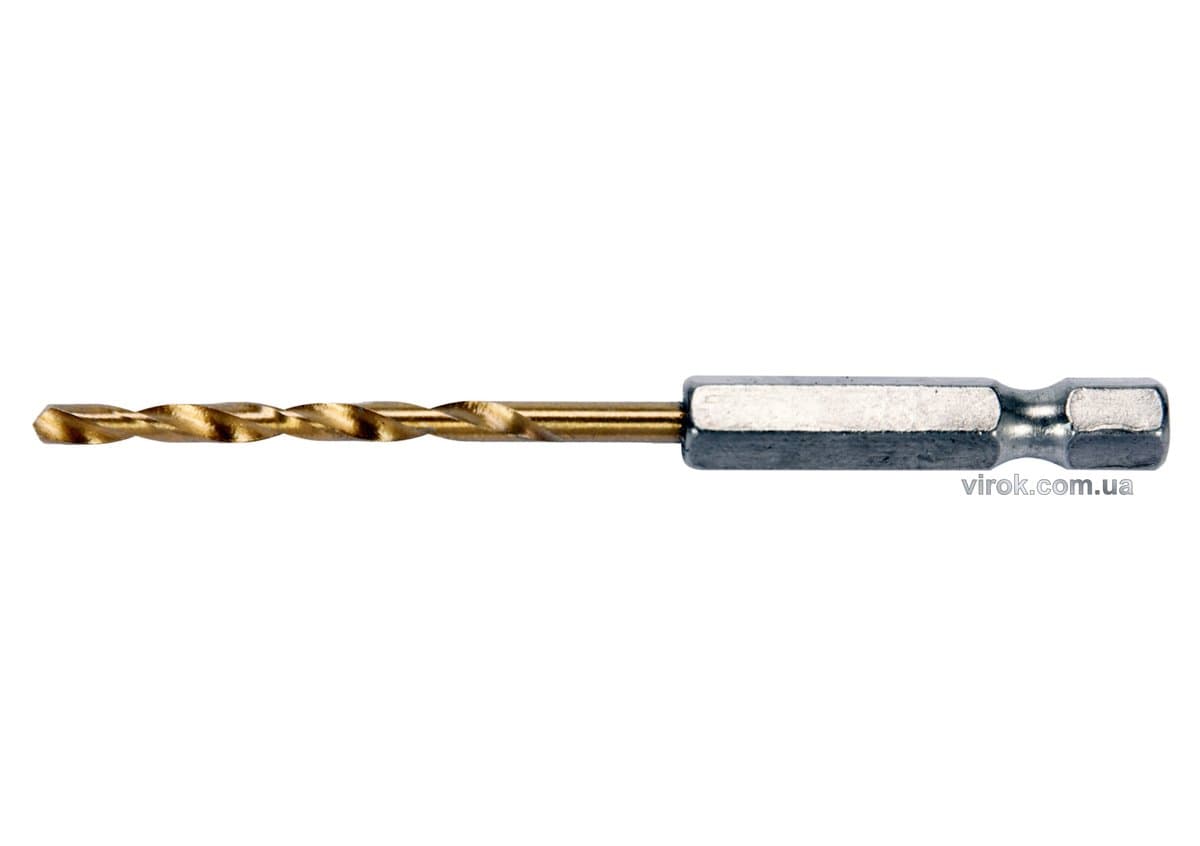 Свердло по металу титанове YATO : HSS-ТІN, Ø= 3.5 мм, l= 90 мм, 6-гран. HEX-1/4" [150]