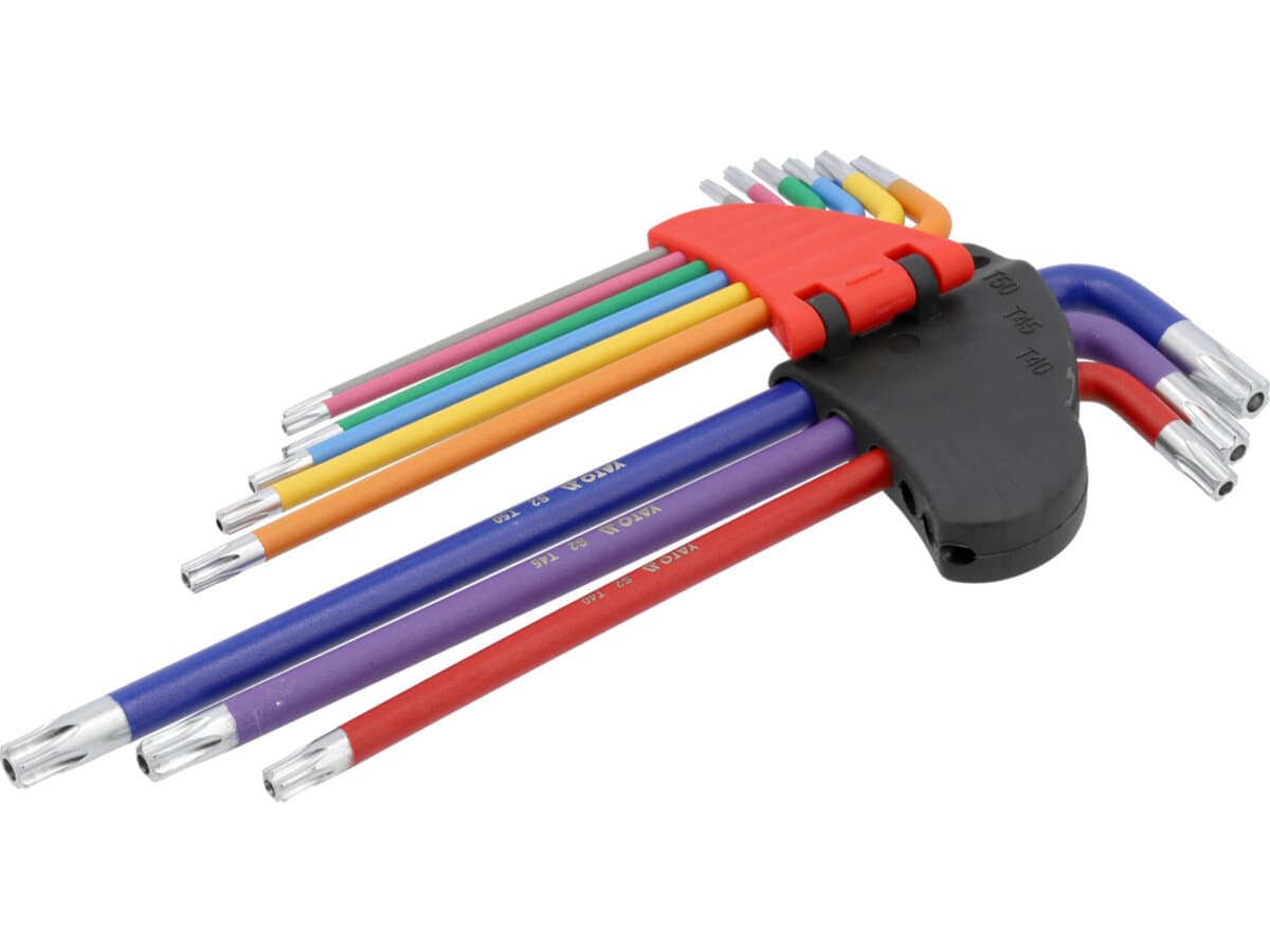 Ключі "TORX" YATO: Т10- Т50, Г-подібні, 2-сторонні, l= 97- 225 мм, 9 шт. [10/50]