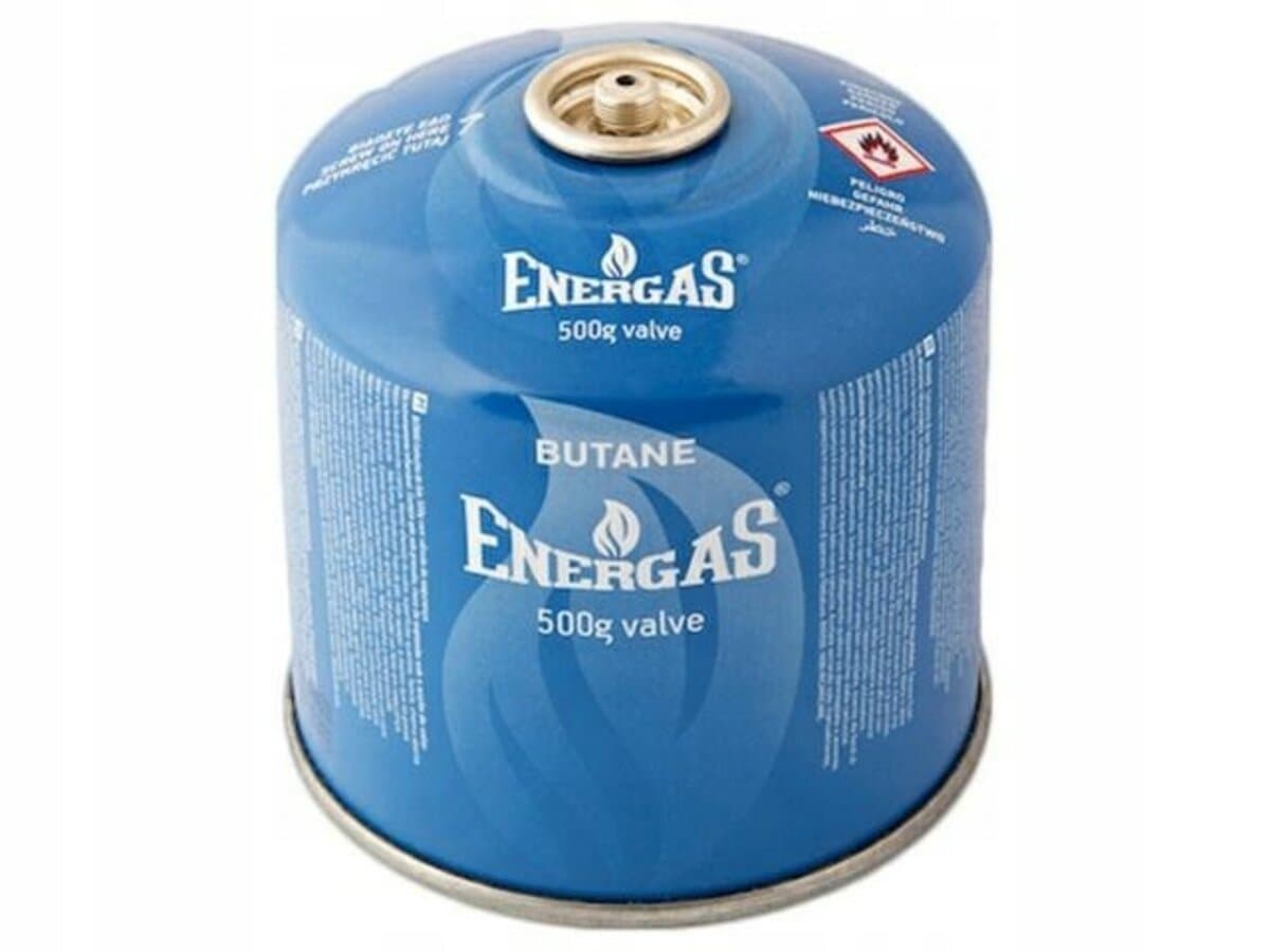Балон газовий 1-разовий ENERGAS з різьбою (7/16) 500g/870ml. для плит/кемпінгу (EN417) BUTAN [12]