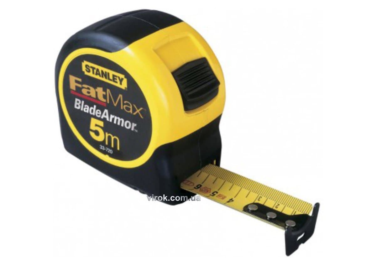 Рулетка STANLEY "FatMax Blade Armor" : L= 5 м x 32 мм, сталева стрічка з покр. Blade Armor
