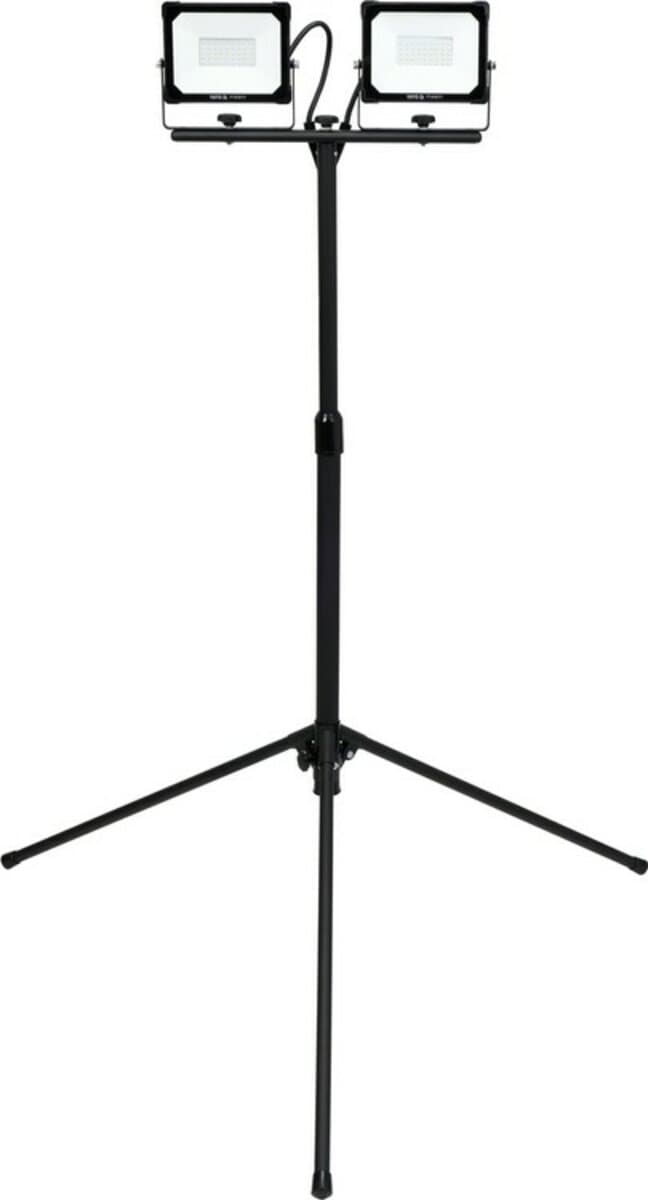 Прожектори з SMD-діодним випромін. YATO: 2x 30 Вт, 230 В, x2850 Lm, на штативі h= 0.6-1.22 м [4/24]