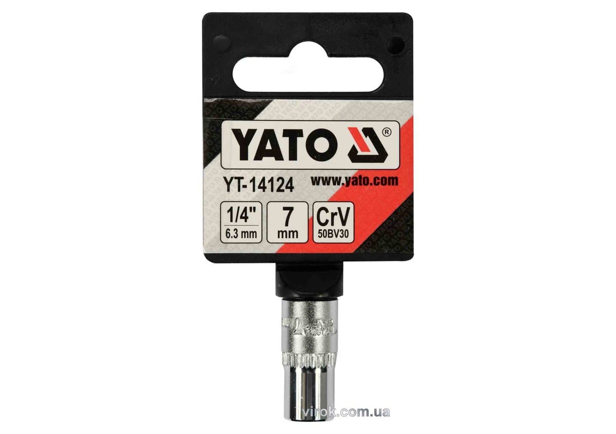 Головка торцева 6-гранна YATO : квадрат 1/4", М7, CrV [Блістер] [12/360]