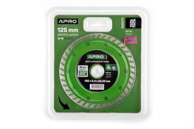 Диск відрізний по бетону 125х2.4х22.22мм (16-18%) Турбо APRO