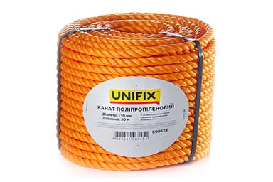 Канат поліпропіленовий 10мм 50м UNIFIX