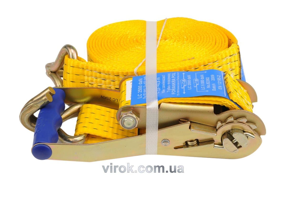 Пас для кріплення багажу з тріщаткою VOREL : 2500 daN, 50мм х 6м [6]