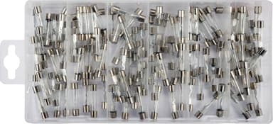 Запобіжники електромережі зі скляною прозорою оболонкою YATO : Ø6 x 30 мм, 5-30 А, 120 шт [5/20]