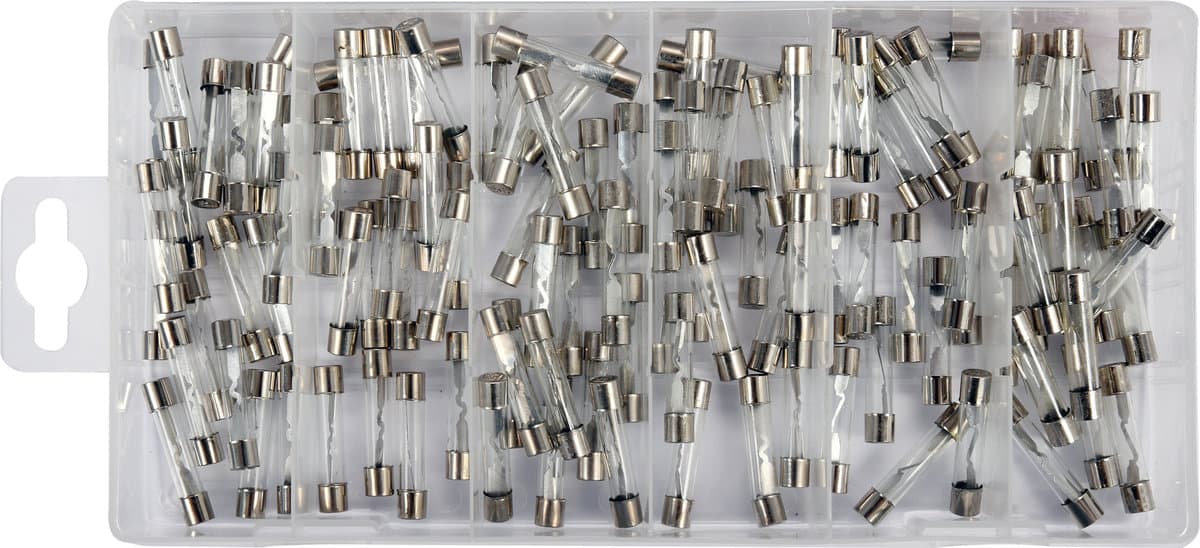 Запобіжники електромережі зі скляною прозорою оболонкою YATO : Ø6 x 30 мм, 5-30 А, 120 шт [5/20]