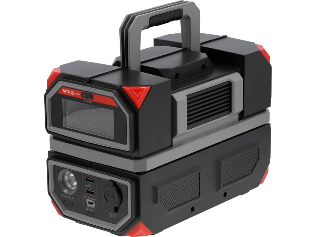 Портативна станція YATO 315 ВтГод, вихід- 300/600 Вт, порти: 230V AC, різні USB
