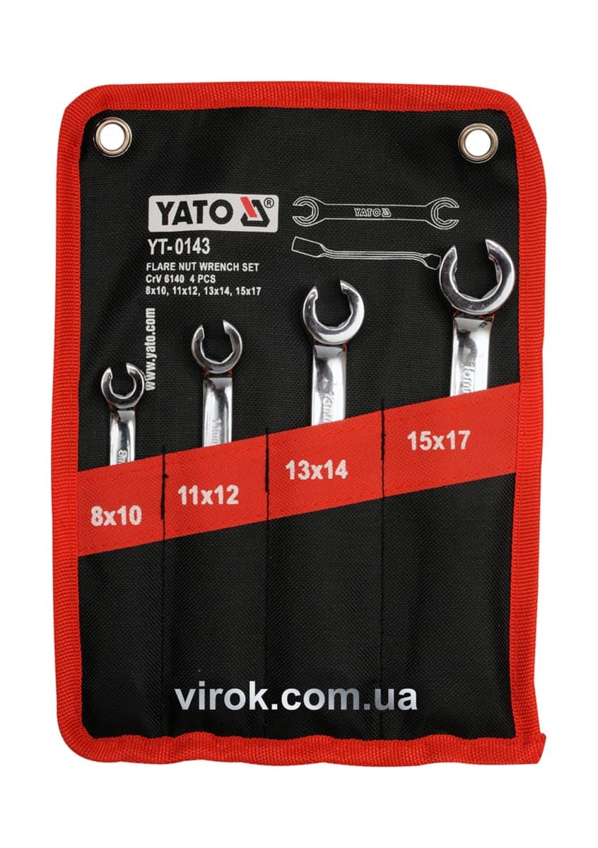 Ключі накидні YATO : Відкриті, М= 8х10-15х17 мм, Набір 4 шт. [25/50]