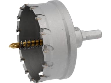 Свердло коронка по металу TCT YATO: Ø80 x 103 мм, товщ. до 25мм, з напрямним, 6-гран. хвост 3/8" [4]