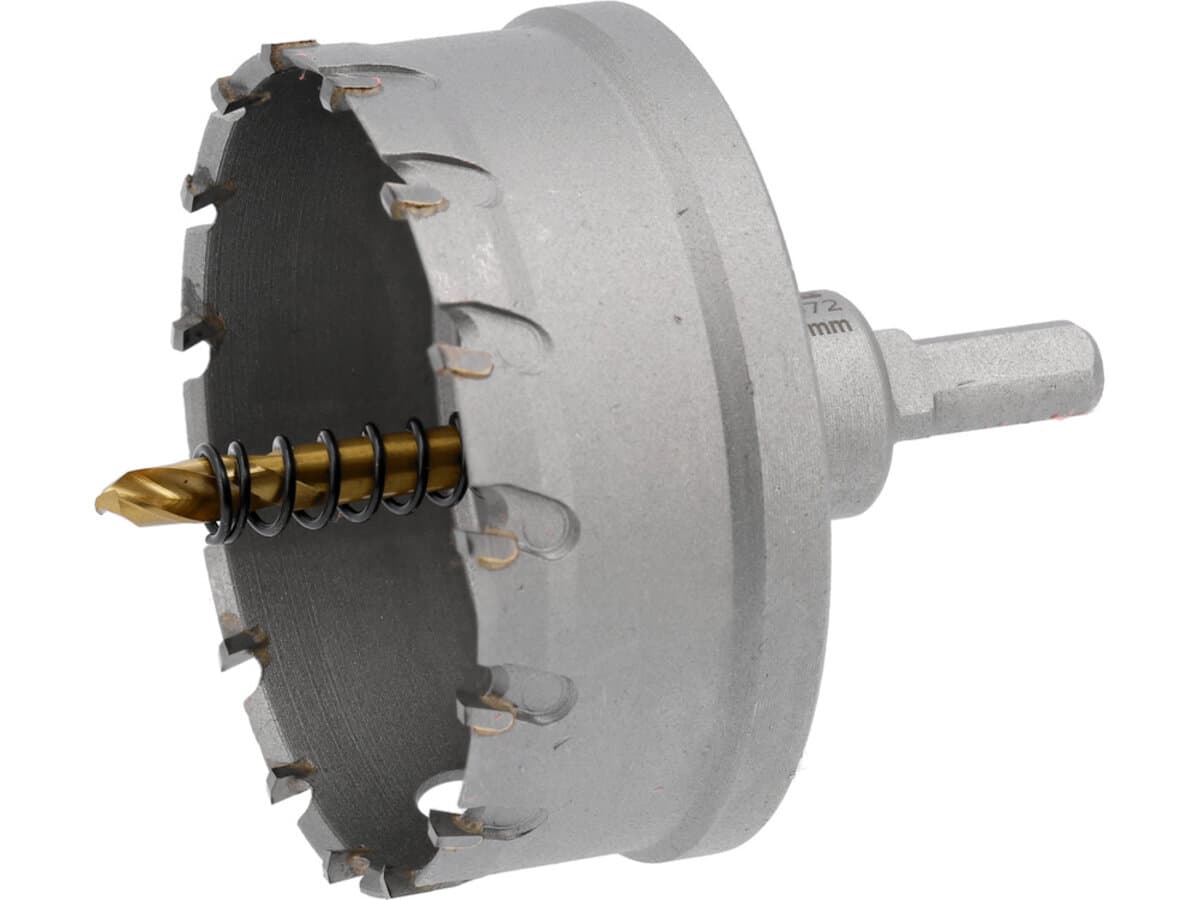 Свердло коронка по металу TCT YATO: Ø80 x 103 мм, товщ. до 25мм, з напрямним, 6-гран. хвост 3/8" [4]