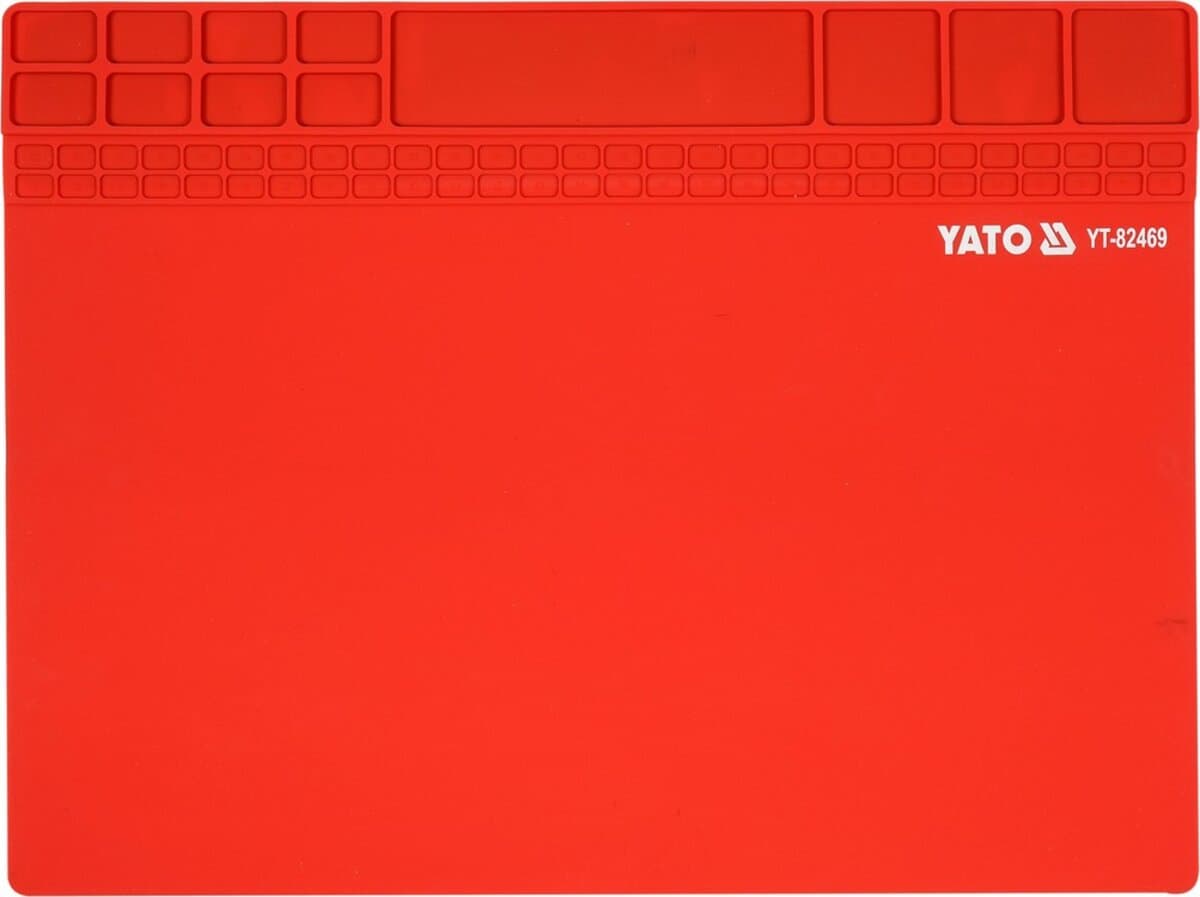Підстилка для паяння YATO з жаростійкого силікону до 500°С, 400х300х3 мм, магн стрічка 395х57мм [30]