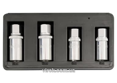 Головки для знімання штифтів YATO, з кв. 1/2, M=21мм, 6,8,10,12мм, набір 4шт. [6/24]