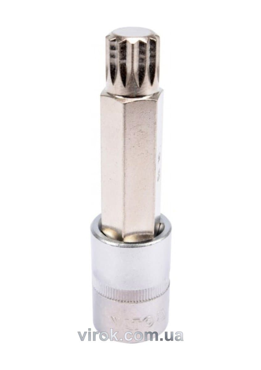 Головка торцева YATO квадрат 1/2 "SPLINE" подовжена M16, L= 100 мм [20/120]