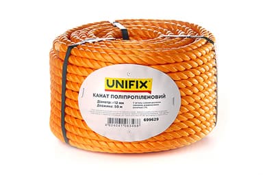 Канат поліпропіленовий 12мм 50м UNIFIX