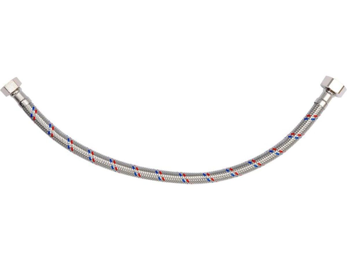 Шланг водопровідний з опліткою з нерж сталі FALA l= 400мм, Ø= 8/12, з'єднання F-1/2" х F-3/8" 1 МПа