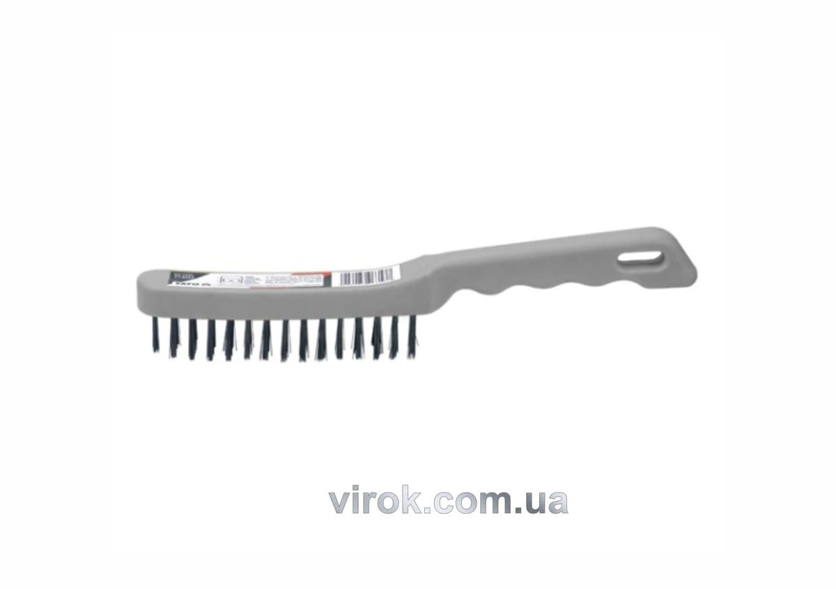 Щітка дротяна сталева YATO : 5- рядна, пластикова ручка [12/120]