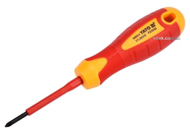 Викрутка хрестова діелектрична ізольована YATO : PZ0 х 60 мм. VDE до 1000V [12/120]
