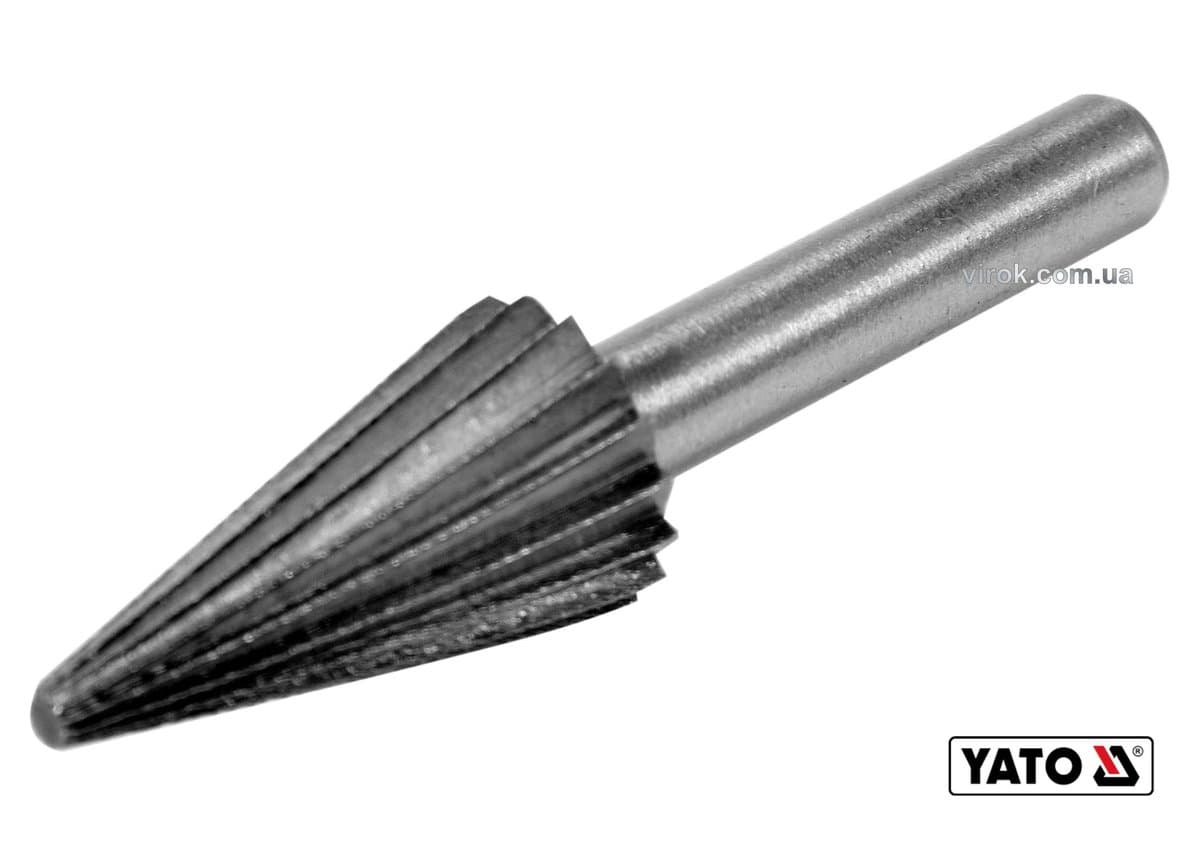 Фреза конусна по металу YATO : Ø13 x 25/55 мм, HSS 4241, хвостовик- Ø6 мм [80]