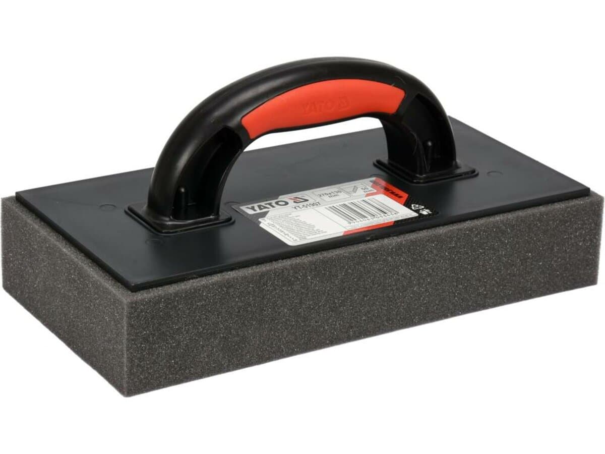 Терка пластикова з жовтою гідрогубкою h= 50 мм YATO: 270 x 130 мм, для змивання і штукатурки [5]