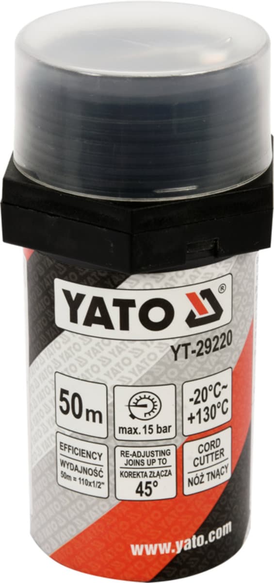 Нитка ущілювальна різьбових сполучень YATO, l= 50 м, для тиску ≤ 15 Bar, в капсулі [25]
