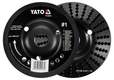 Диск-фреза шліфувальний YATO по дереву, фарбі, шпаклівці, алюмінію; Ø=125/22.2мм, шорсткість №1 [10]
