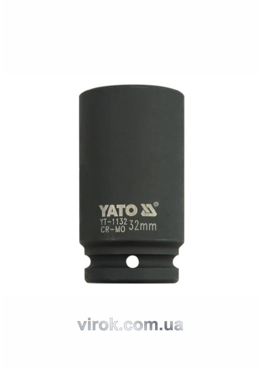 Головка торцева ударна 6-гранна YATO : подовжена, квадрат 3/4", М= 32 мм, L= 90 мм [7/28]