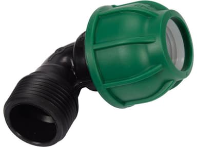 Коліно 90° до водяних пластикових труб 25 мм- зовн. різьбою G1" FLO поліпропіл, для тиску 1 MPa [50]