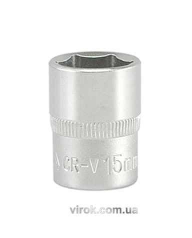 Головка торцева 6-гранна YATO : квадрат 3/8", М= 15 мм, L= 28 мм [12/240/480]