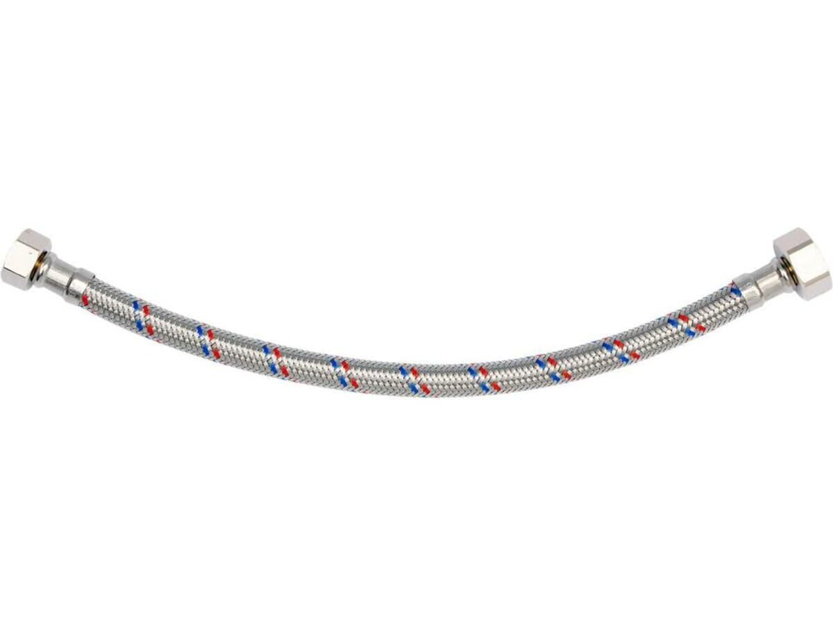 Шланг водопровідний з опліткою з нерж сталі FALA l= 300мм, Ø= 8/12, з'єднання F-1/2" х F-3/8" 1 МПа