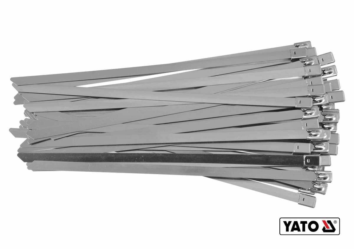 Хомут затискний YATO : 8 х 250 мм з нержавіючої сталі, пак. 50 шт [80]