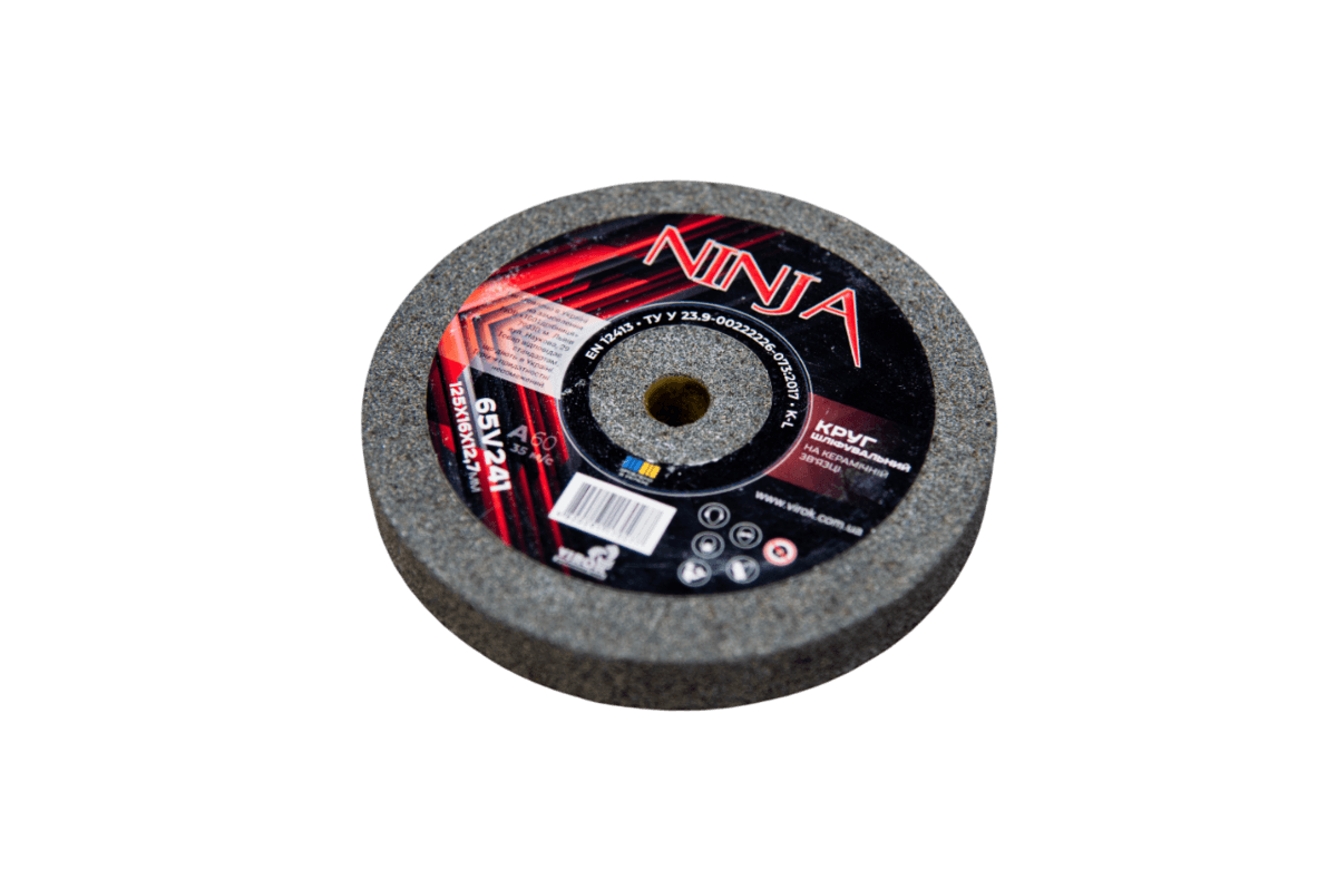 Круг для точила на керамічній зв'язці NINJA 125х16х12,7 мм F60 ТМ VIROK, твердість L