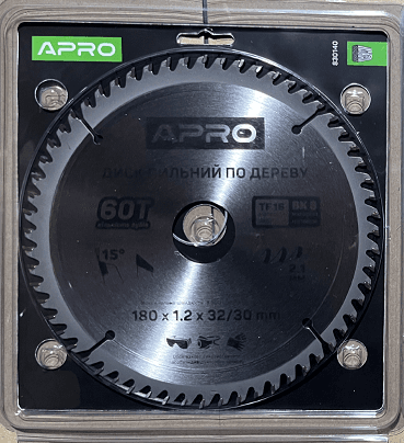 Диск пильний по дереву 180х32(30)х60Т APRO