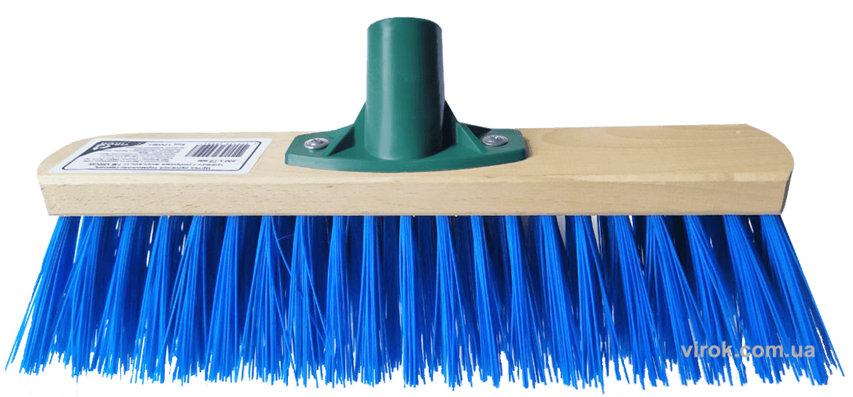 Щітка вулична промислова VIROK : 400 х 75 мм Синя (універсальна різьба+ребра жостк) термопластик