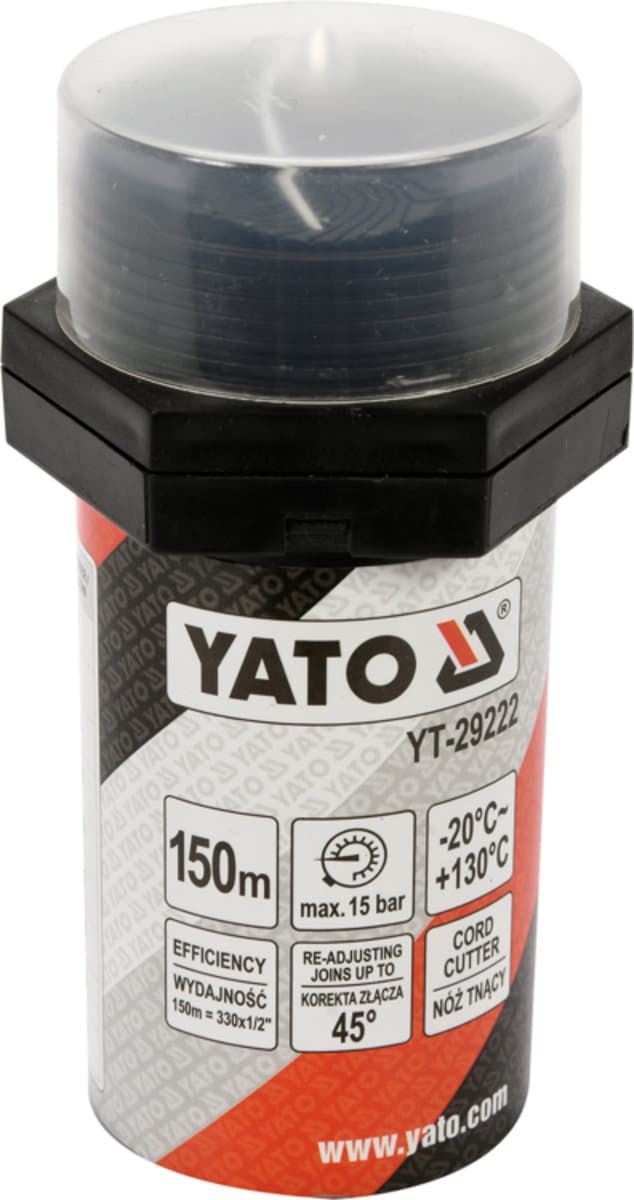 Нитка ущілювальна різьбових сполучень YATO, l= 150 м, для тиску ≤ 15 Bar, в капсулі [25/100]