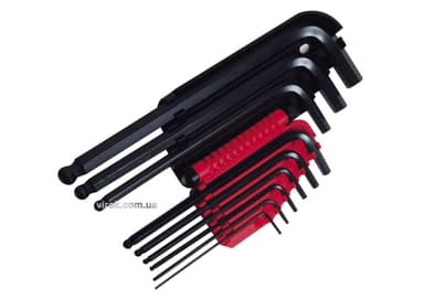 Ключі 6-гранні L-подібні STANLEY : з кулькою, M1.5-10 мм. Набір 9 Шт.