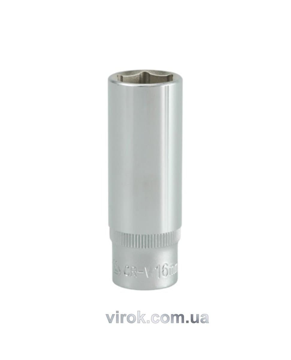 Головка торцева 6-гранна YATO : подовжена, квадрат 3/8", М= 16 мм, L= 63 мм [12/60/120]