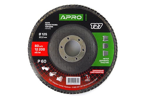 Коло пелюстково-торцеве цирконієве Р60 пряме 125х22.2мм (Т27) (КПТ) APRO