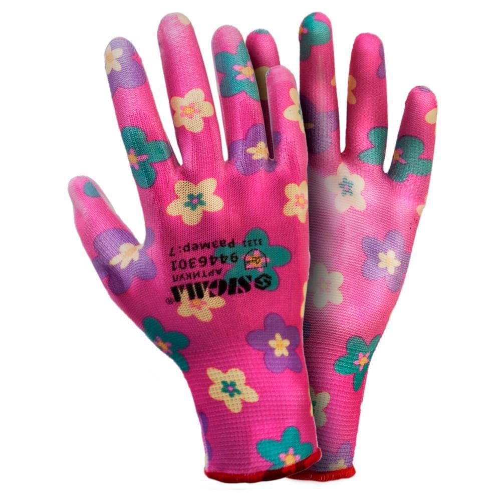 SIGMA Рукавички трикотажні з частковим ПУ-покриттям р7 (червоні, манжет)